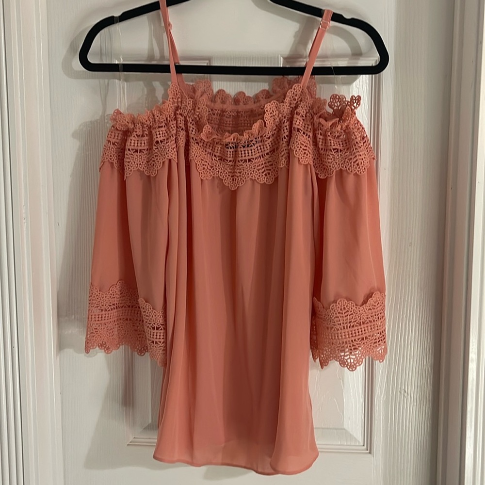 IN off the shoulder top with lace trim size XL